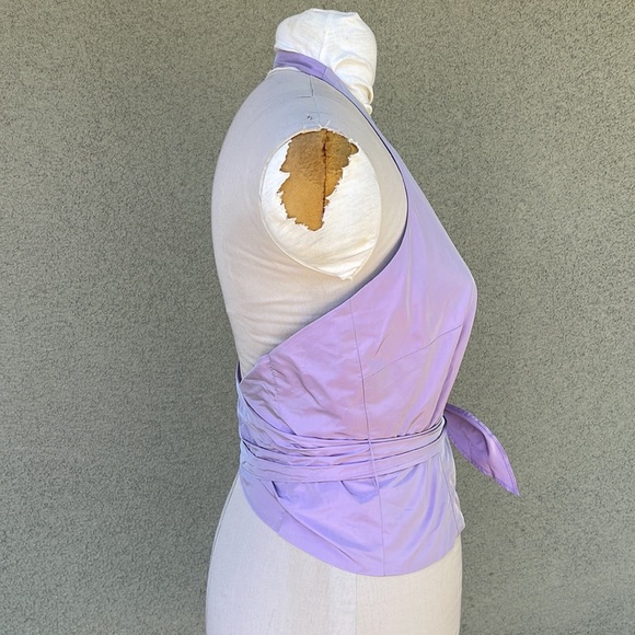 Ann Taylor Y2K 2000s iridescent halter wrap top - Picture 4 of 8